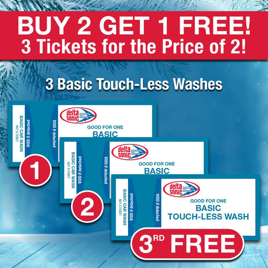 3 pack of Basic Touch-Less Car Washes